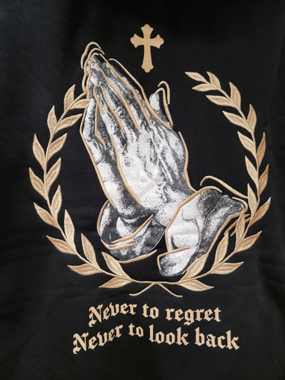 Designed Hoodie Praying Hands Black