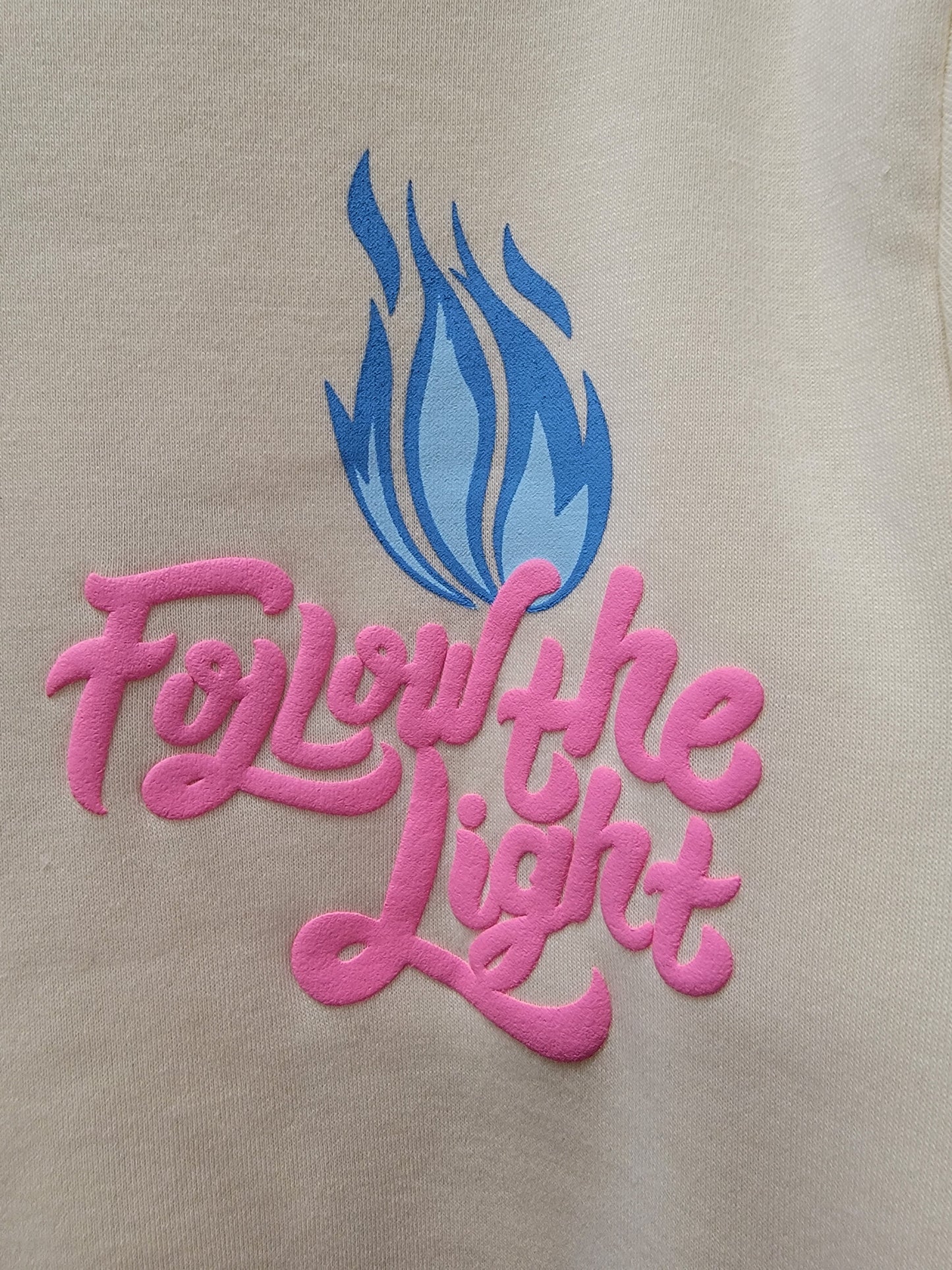 Designed Hoodie Follow The Light Cream Color