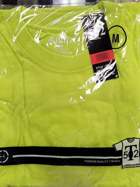 Plain Short Sleeve T-shirts Noiz Neon Green