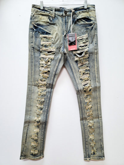 BLEECKER & MERCER Ripped Distressed Jeans Vintage Color