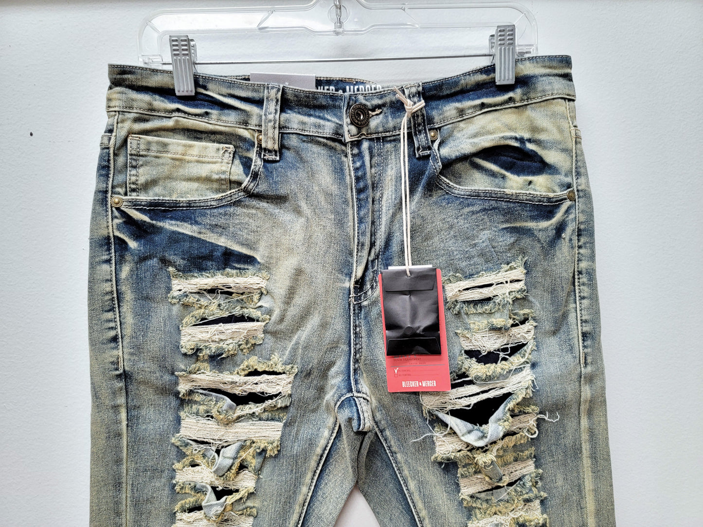 BLEECKER & MERCER Ripped Distressed Jeans Vintage Color