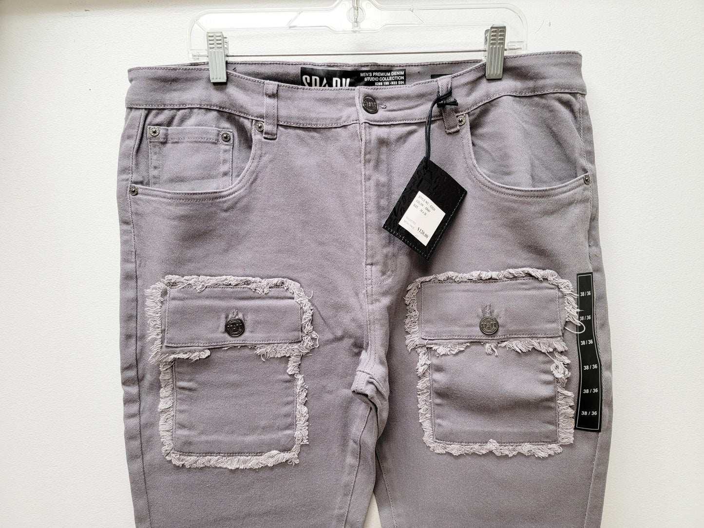 SPARK Stacked Jeans Gray Color