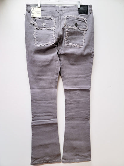 SPARK Stacked Jeans Gray Color