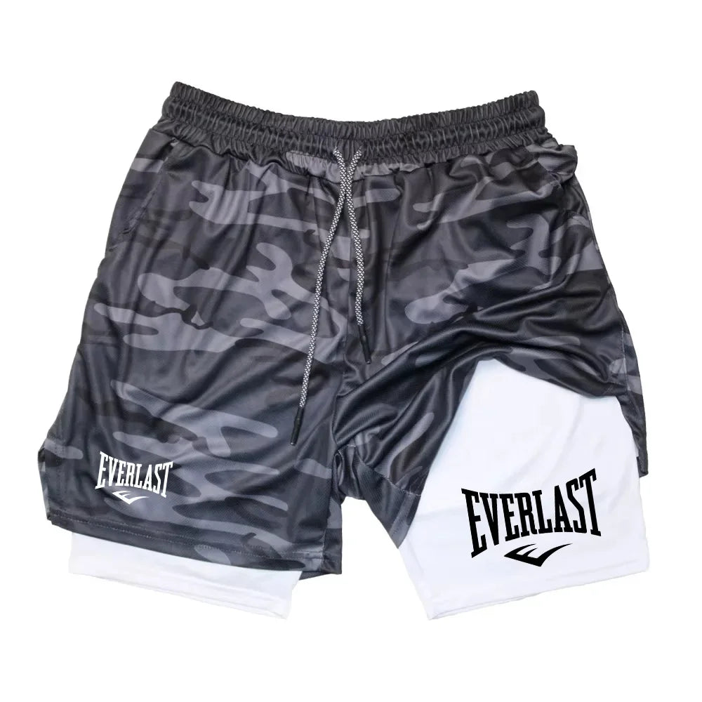 Men's 2-in-1 athletic shorts for running and workouts