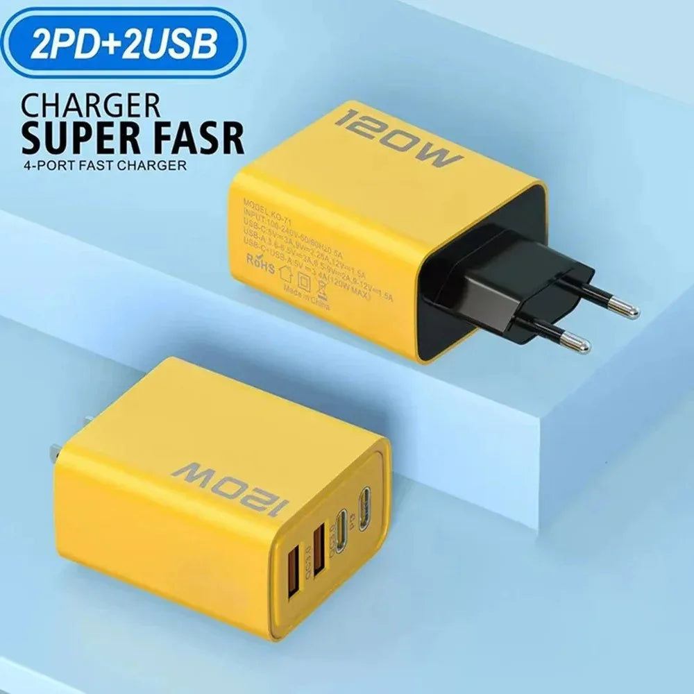120W 4-Port USB-C Fast Charger