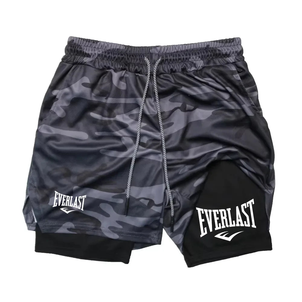Men's 2-in-1 athletic shorts for running and workouts