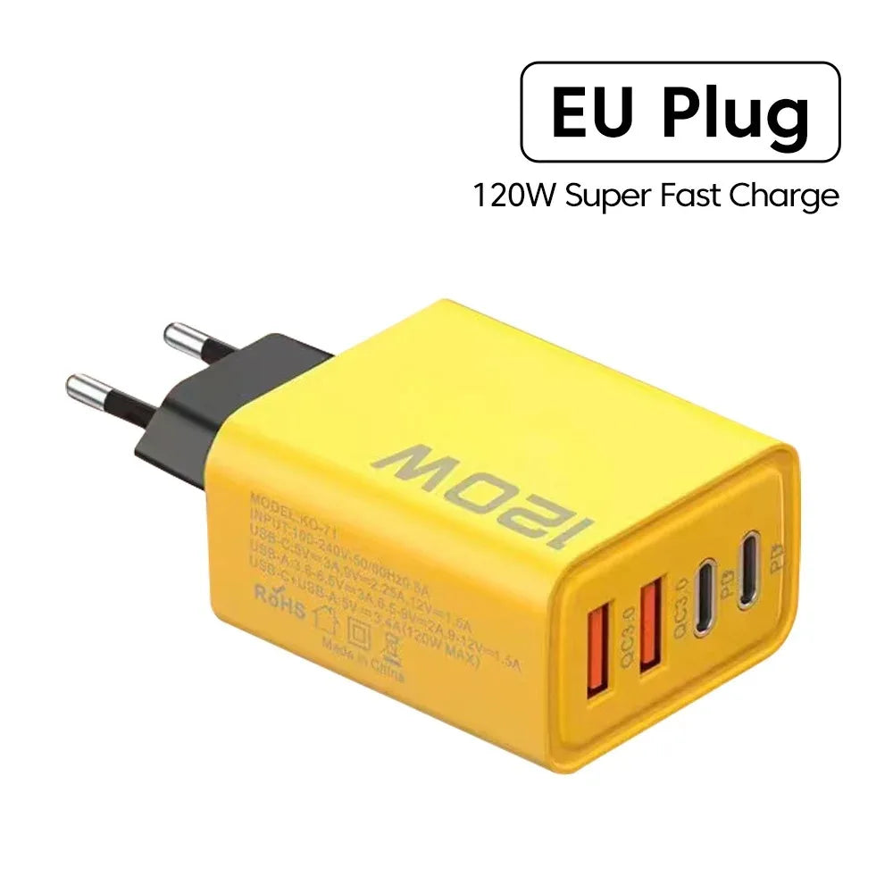 120W 4-Port USB-C Fast Charger
