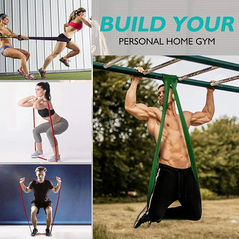 Resistance bands for pull-up assistance, fitness workouts, and physical therapy at home