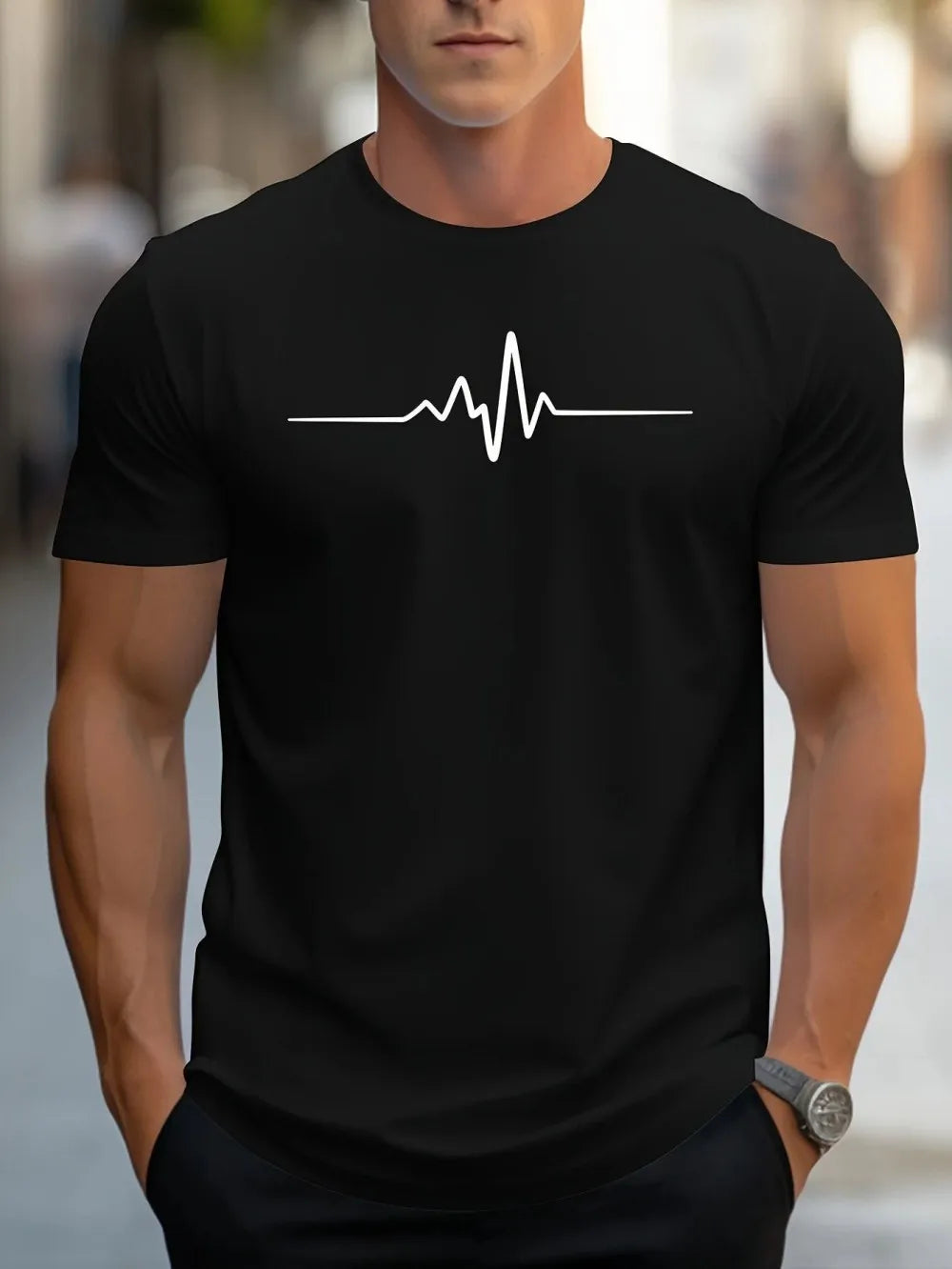 ECG Print T-Shirt – Men