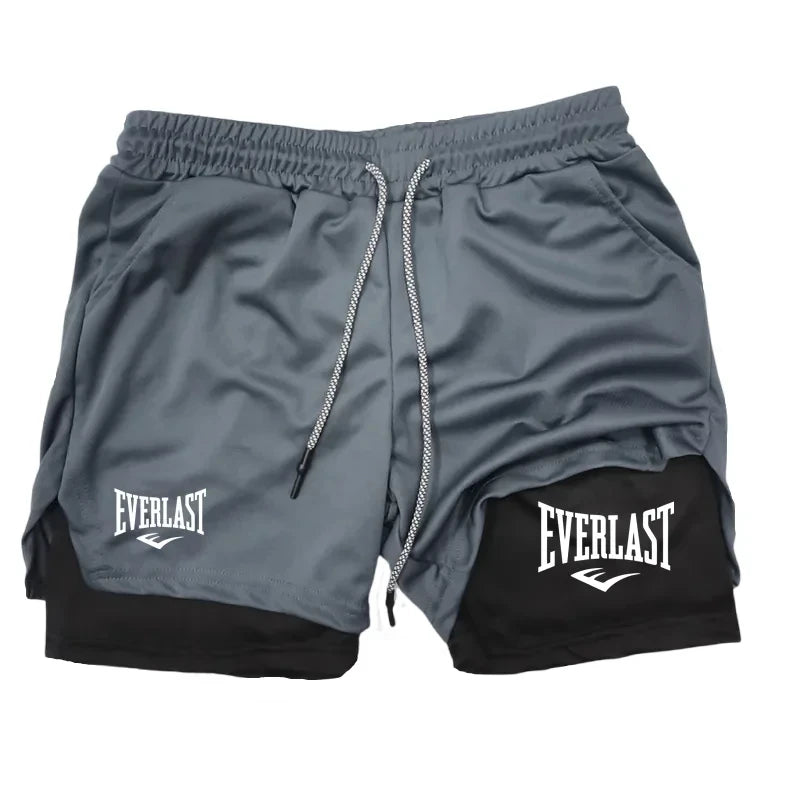 Men's 2-in-1 athletic shorts for running and workouts