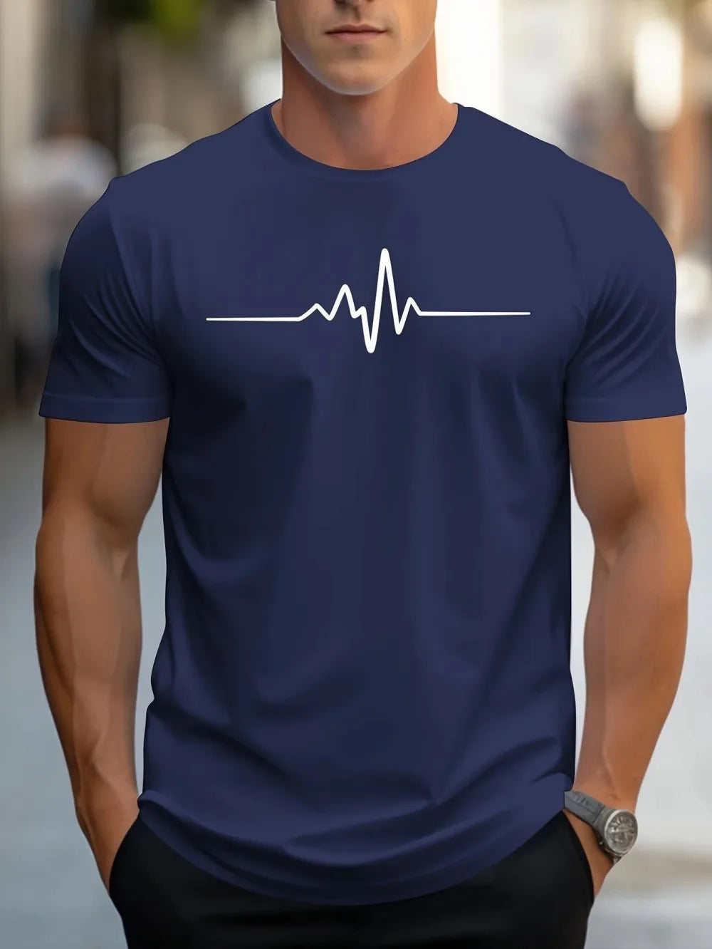ECG Print T-Shirt – Men