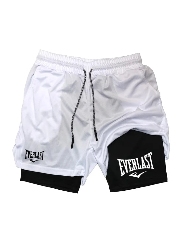 Men's 2-in-1 athletic shorts for running and workouts