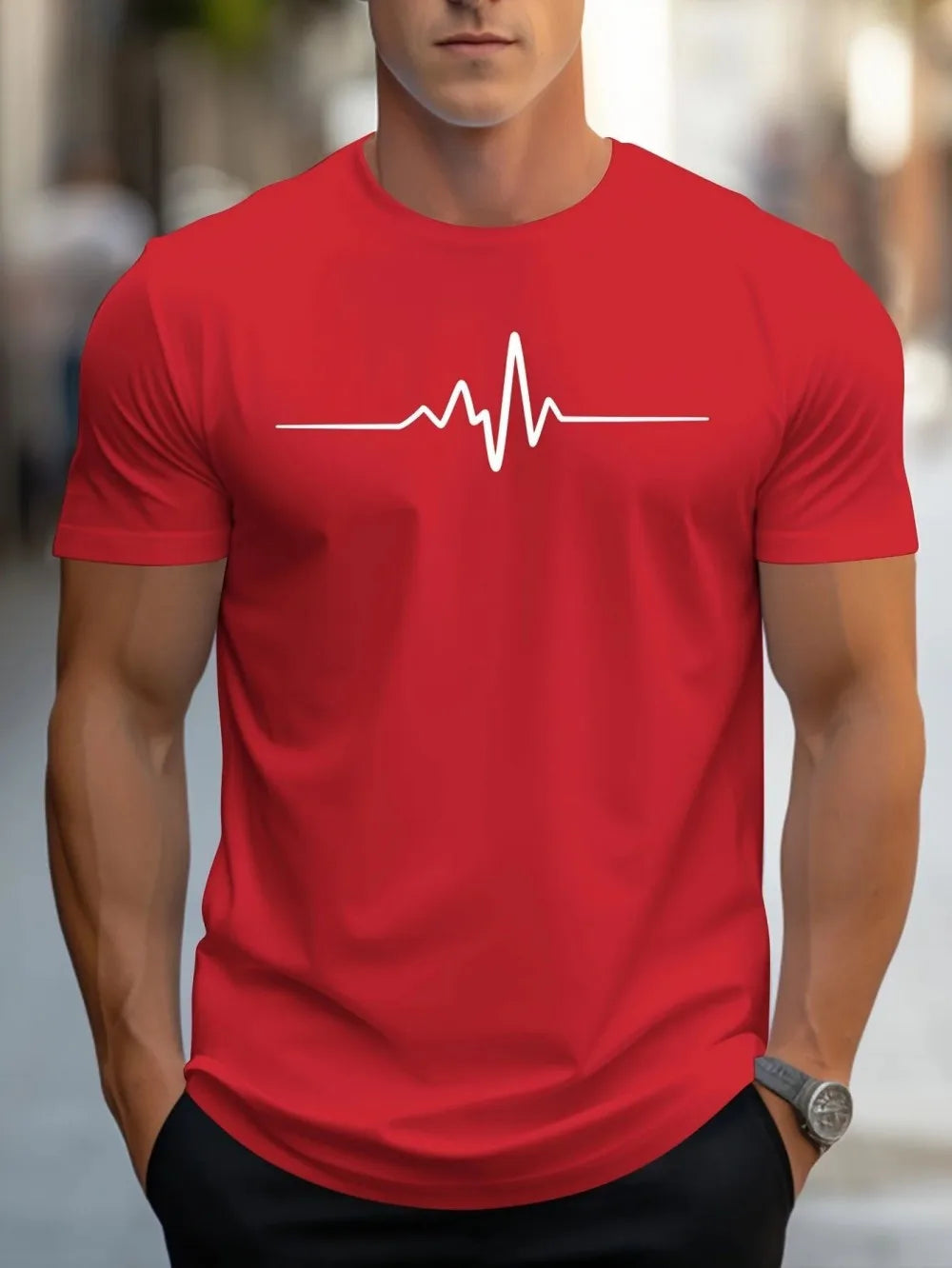 ECG Print T-Shirt – Men