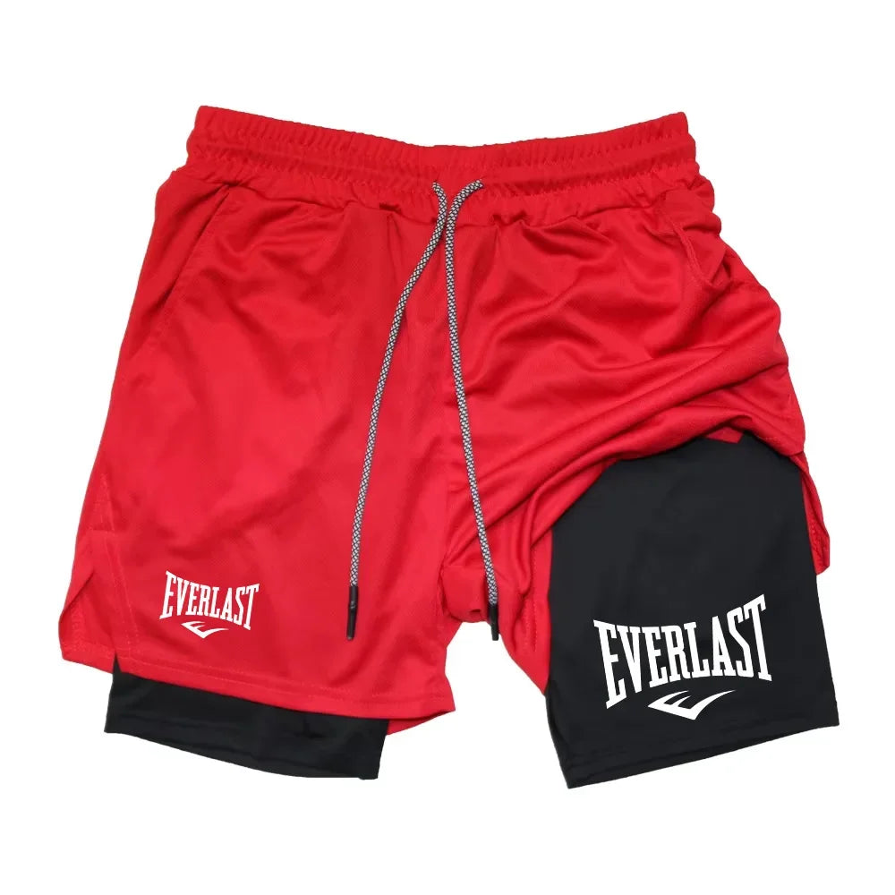 Men's 2-in-1 athletic shorts for running and workouts