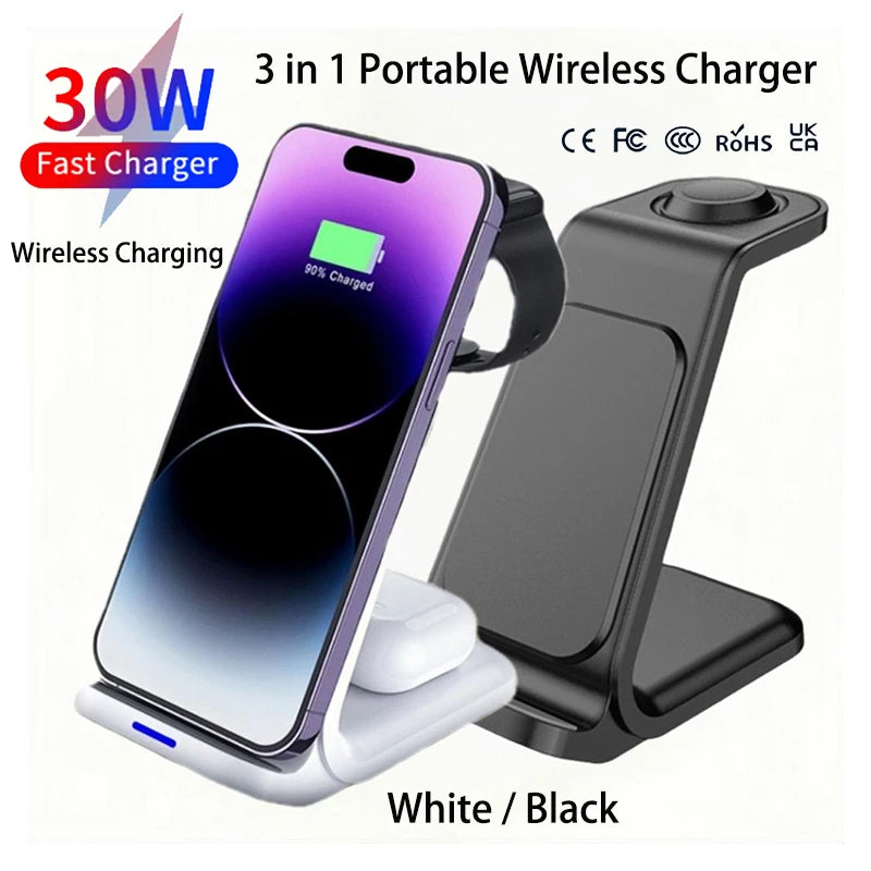 “Universal 3-in-1 30W Wireless Charger”