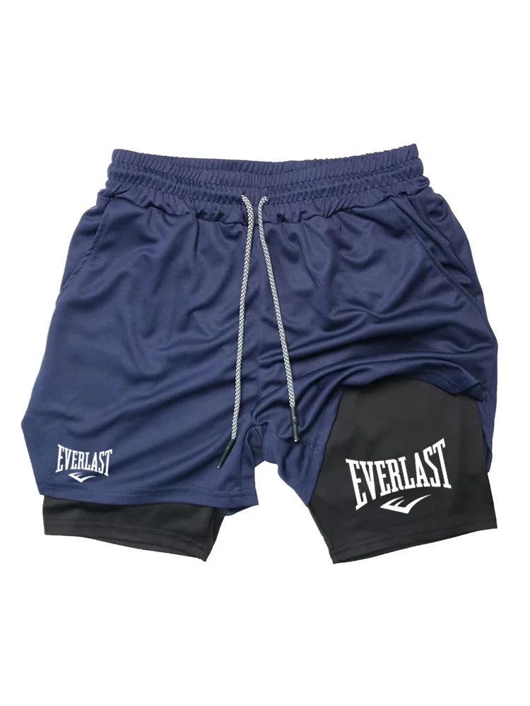 Men's 2-in-1 athletic shorts for running and workouts