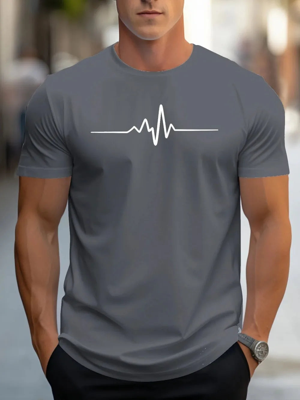 ECG Print T-Shirt – Men
