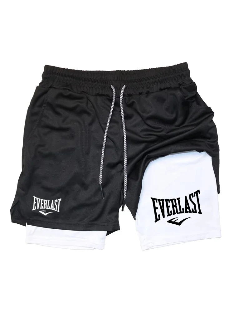 Men's 2-in-1 athletic shorts for running and workouts