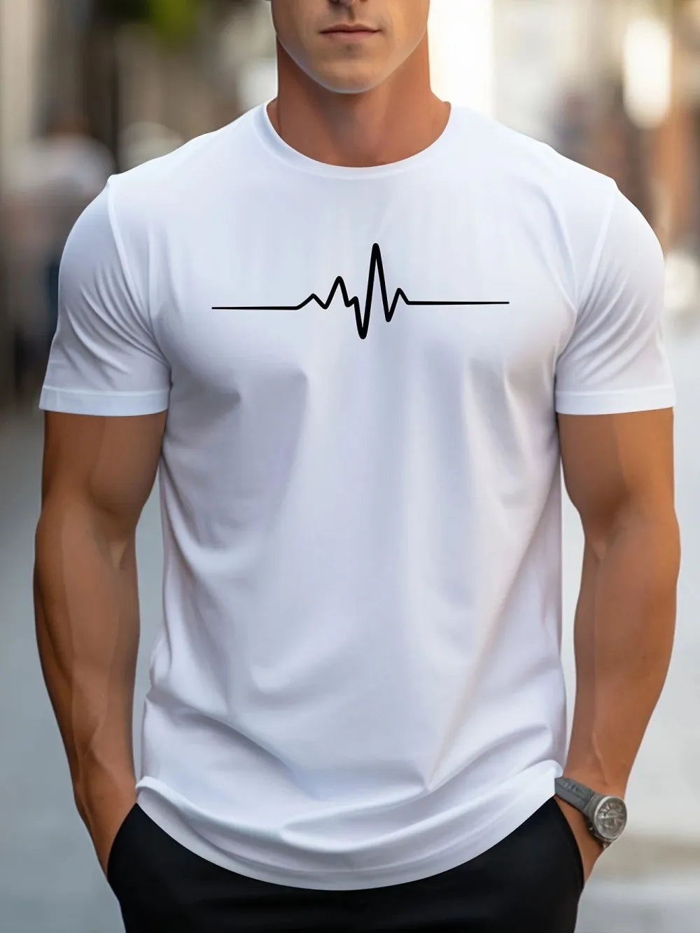 ECG Print T-Shirt – Men
