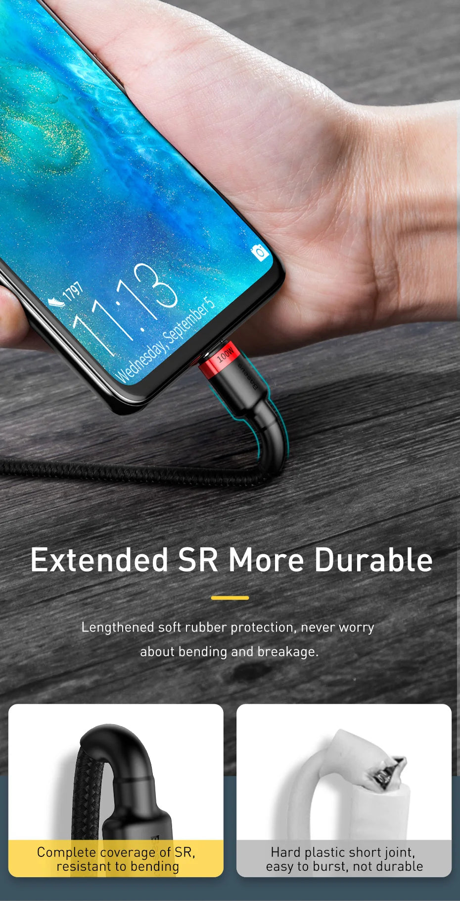 “Baseus 100W USB-C PD Cable”