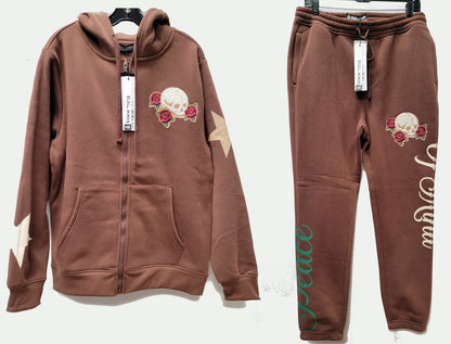 Sweat Jogging Suit Sets Brown